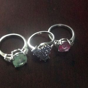 Sterling silver gemstone rings